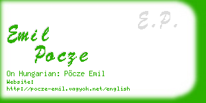 emil pocze business card