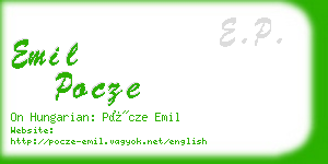 emil pocze business card